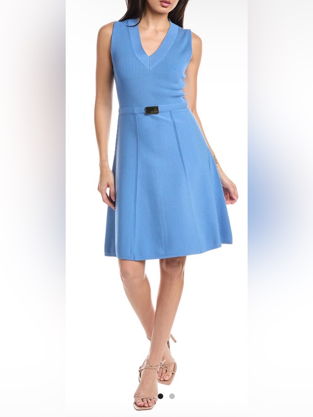 NEW ST JOHN FLARED KNIT MIDI DRESS! SIZE XS, NEW WITH TAGS!
